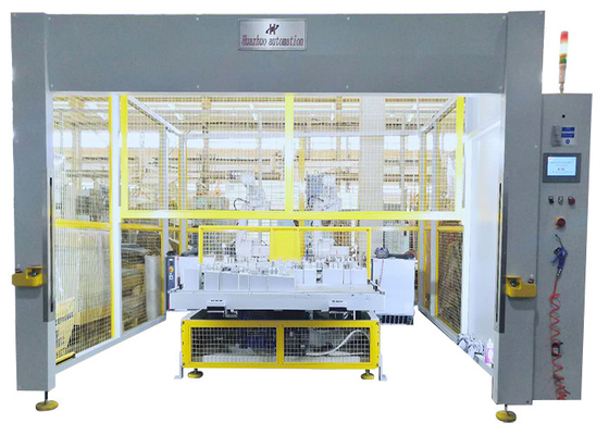 Çift Robotlu Kenar Katlama Makinesi Otomatik Sarıcı İki İstasyonlu Trim Paneli